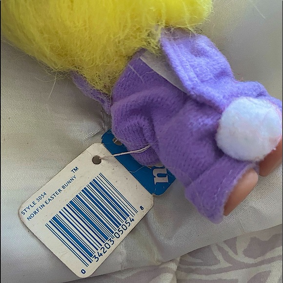 Vintage DAM 1985 Thomas Norfin ‘Adopt a Norfin’ Easter Bunny Troll Doll with Tag - Picture 4 of 8